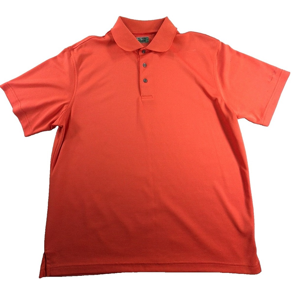 Ben Hogan Performance Golf Collection Polo Mens L‎ Coral Orange Short Sleeve